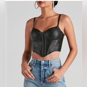 Windsor Bold Moment Faux Leather Corset Top
Size M